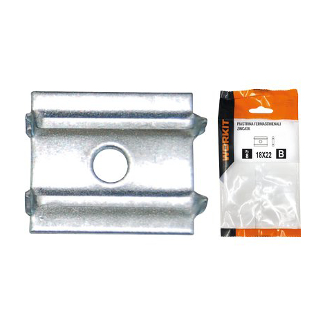 Piastrina fermaschienali self workit - Zincata mm 18x22 cf=pz 18