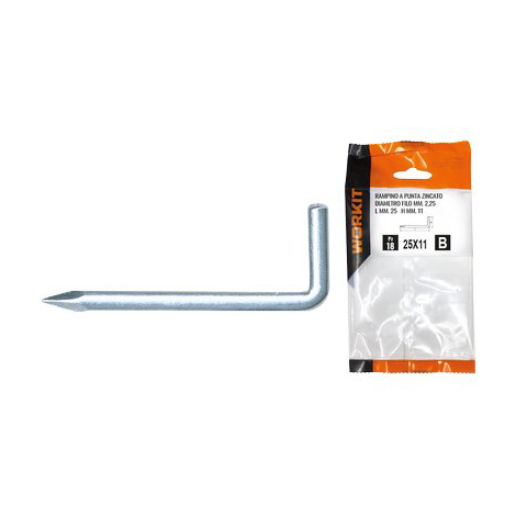 Rampino a punta zincato self workit - Mod 16x35 mm 25x11,5x2,25 cf=pz 18