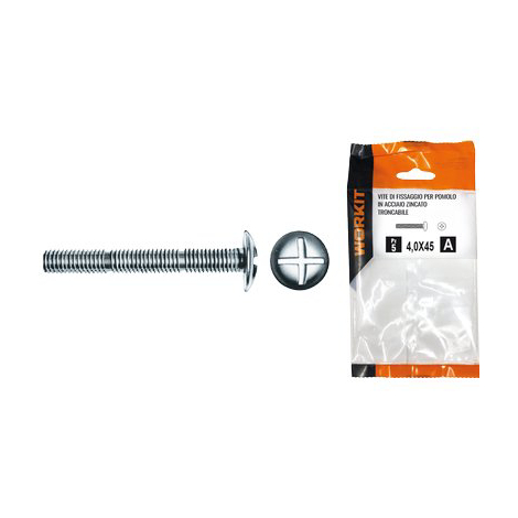 Vite di fissaggio x pomolo self workit - Acciaio zincato troncabile mm 4x45 cf=pz 5