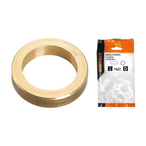 Rondella cerniera a saldare self workit - Ottone mm 14x21x1 cf=pz 4