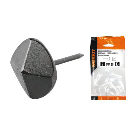 Chiodo a borchia punta singola self workit - X mobili ferro battuto mm 20 cf=pz 4