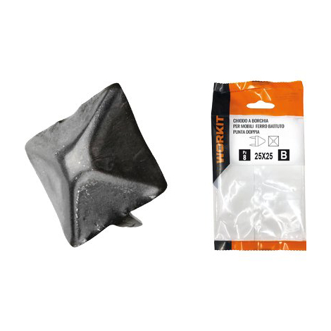 Chiodo a borchia punta doppia self workit - X mobili ferro battuto mm 15x15 cf=pz 6