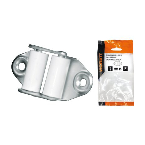 Guidacinghia a rulli fori verticali self workit - Zincato rulli nylon h.mm 45 cf=pz 2