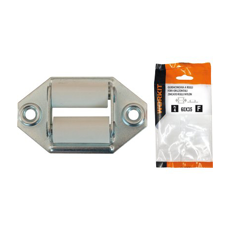 Guidacinghia a rulli fori orizzontali self workit - Zincato rulli nylon mm 60x35 cf=pz 2