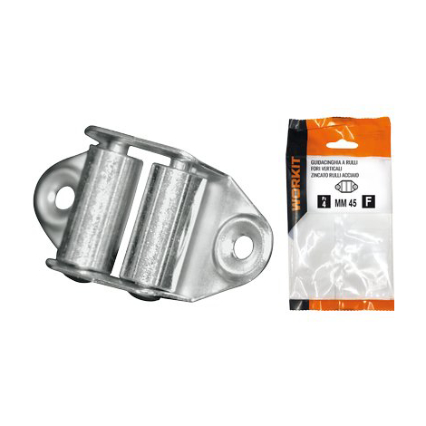 Guidacinghia a rulli fori verticali self workit - Zincato rulli acciaio h.mm 45 cf=pz 2
