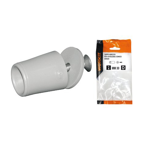 Tappo arresto self workit - X avvolgibili conico mm 30 grigio cf=pz 2