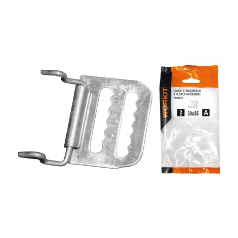 Gancio attaccarullo a filo self workit - X avvolgibili zincato mm 30x35 cf=pz 2