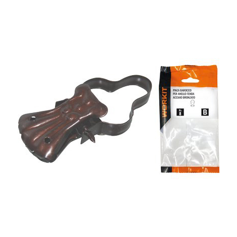 Pinza barocco x anello tenda self workit - Acciaio bronzato + arco cf=pz 8