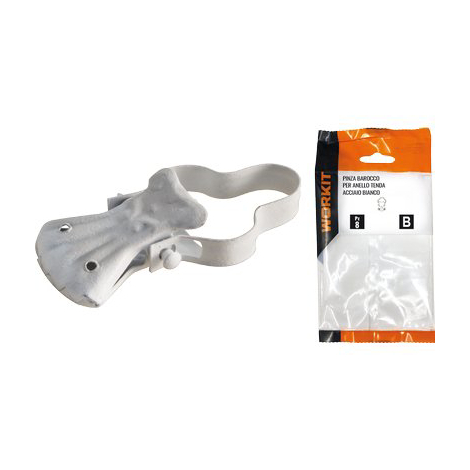 Pinza barocco x anello tenda self workit - Acciaio bianco + arco cf=pz 8