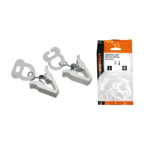 Scorrevole tenda con pinza girevole self workit - Plastica cf=pz 10