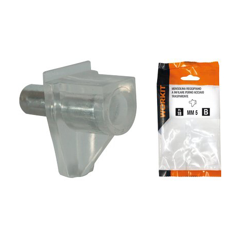 Mensolina reggipiano a infilare self workit - Perno acc pvc trasp d.mm 5 cf=pz 18