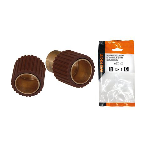 Mensolina reggipiano da avvitare self workit - Ottone/gomma noce mm 12x12 cf=pz 10