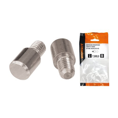Mensolina reggipiano tornita self workit - Tonda ott nic mm 7x8 + perno m5 cf=pz 12