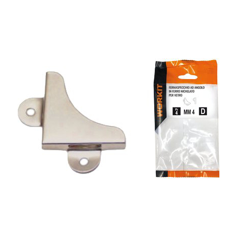 Fermaspecchio ad angolo self workit - Ferro nichelato vetro mm 8 cf=pz 4