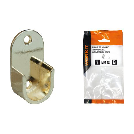 Reggitubo armadio tondo laterale self workit - Zama ottone lucido tubo mm 18 cf=pz 2