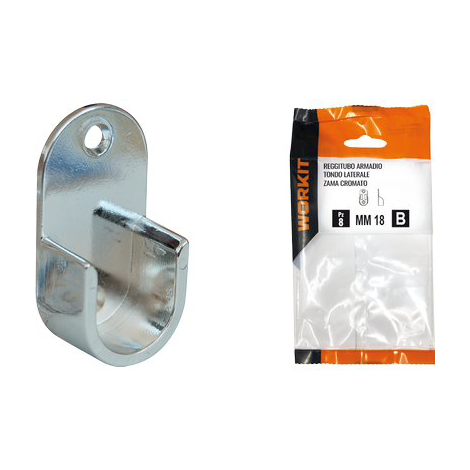 Reggitubo armadio tondo laterale self workit - Zama cromato tubo mm 18 cf=pz 2