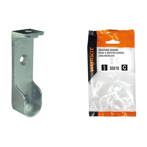 Reggitubo armadio ovale a soffitto self workit - Laterale zama nic tubo mm 30x15 cf=pz 2