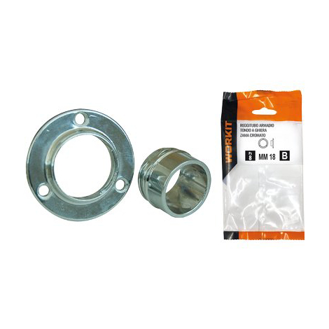 Reggitubo armadio tondo a ghiera self workit - Zama cromato mm 18 cf=pz 2