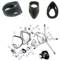 Oronasale interno silicone nero semimaschere maschera cod.19