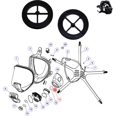 Portavalvola oronasale pp nero semimaschere maschera cod.18