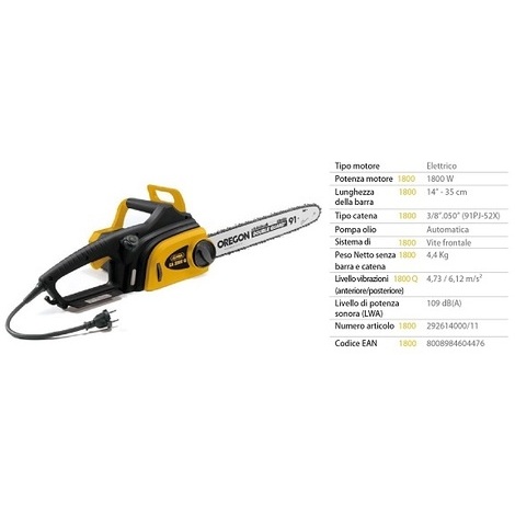 Ea 1800 - elettrosega a catena 1800w - motosega elettrica taglio legno - alpina