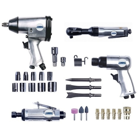 Kit 34 pz utensili pneumatici avvitatore cricchetto martello aria compressa abac