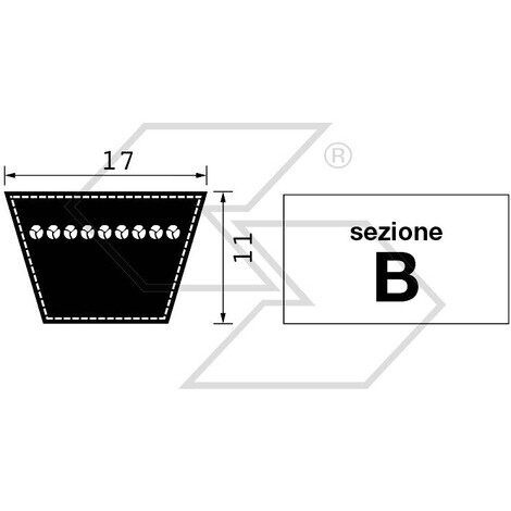 CINGHIA IN GOMMA TIPO B103