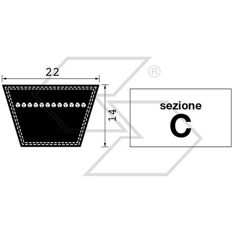 CINGHIA IN GOMMA TIPO C73