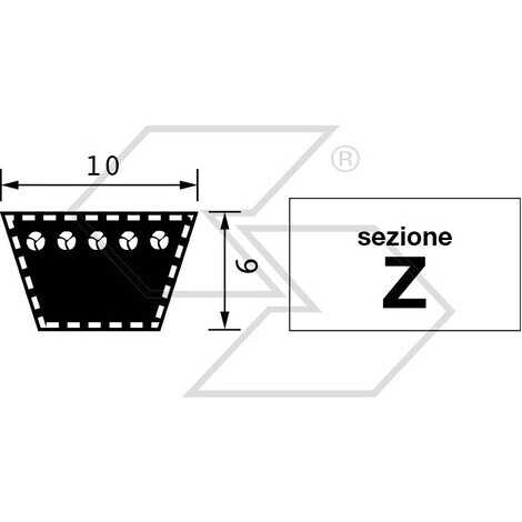 CINGHIA IN GOMMA TIPO Z20 1/2