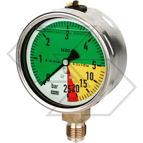 MANOMETRO GL.AT.0-25 ISOM D100 INOX