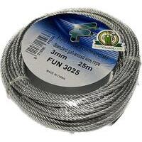 Fune zincata acciaio mm 3.00x25 mt