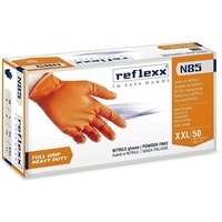 Guanti In Nitrile Senza Polvere Full Grip N85 Arancione gr. 8,4 Ultra resistente TAGLIA XXL confezione da 50 pz
