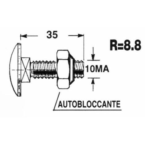 Bullone M10x35 (con dado R8.8) per coltello carromiscelatore