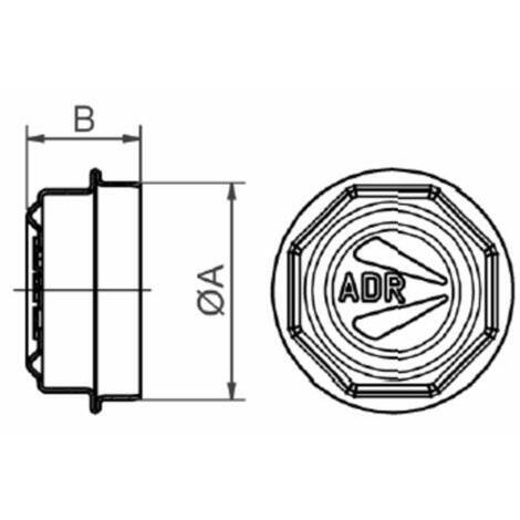 Calottina coprimozzo � 47mm in blister da 4 pz, ADR rif. 9RT47. Per assali e semiasse art. 11666, 11668, 11674, 11678 e 11680.
