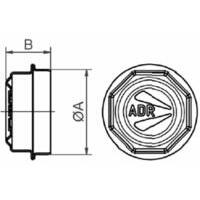 Calottina coprimozzo  47mm, ADR rif. 9RT47. Per assali e semiasse art. 11666, 11668, 11674, 11678 e 11680.