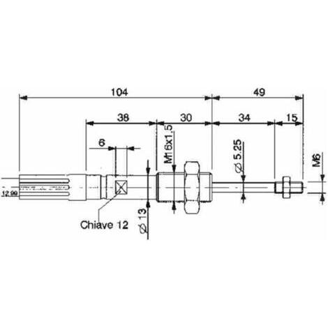 Cavo telecomando lunghezza 2000mm Walvoil, attacchi filettati M16x1,5  M6 entrambi i capi