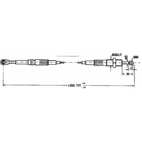 Cavo telecomando lunghezza 3000mm ad occhio