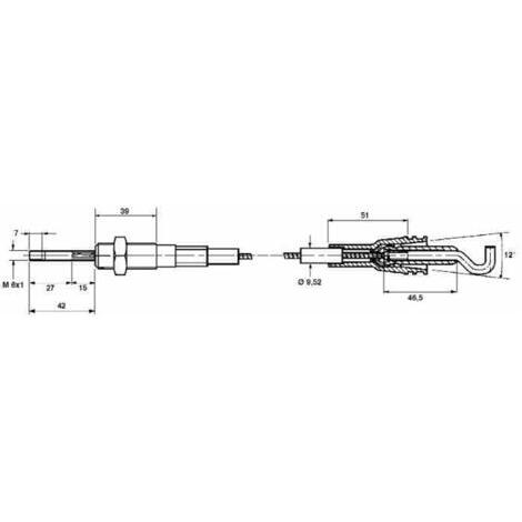 Cavo telecomando lunghezza 1500mm tipo Morse