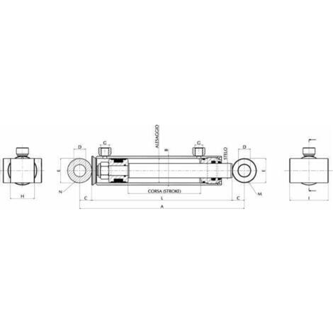 Cilindro idraulico 070X035X0300 con boccole