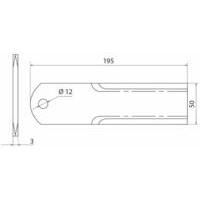 Coltello trinciapaglia misura 195X50X3 foro  12mm