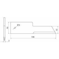 Coltello trinciapaglia misura 198X50-32X3  foro 6mm