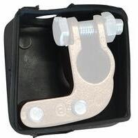 Coprimorsetto nero in PVC con 2 fori Ø 16 mm, dimensioni 59x25x60 mm per art. 19004