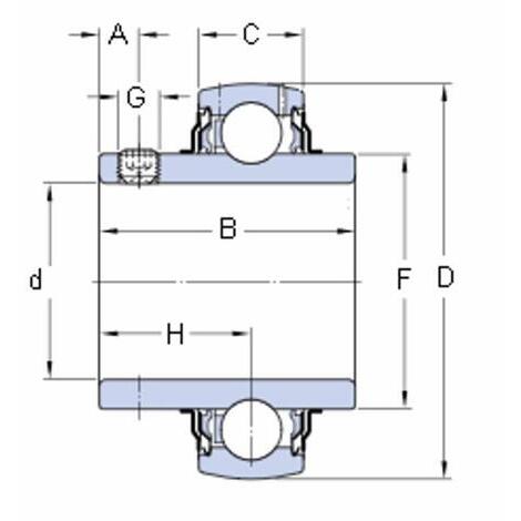 Cuscinetto per supporti  albero 20, modello YAR 204-2F SKF