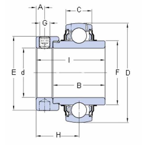 Cuscinetto per supporti  albero 25, modello YEL 205-2F SKF