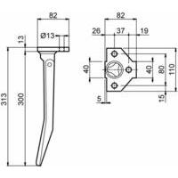 Dente anteriore adattabile AMAZONE foro Ø13
