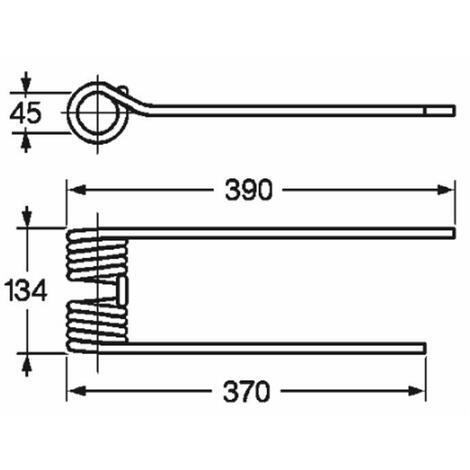 Dente girello adattabile KRONE destro, rif. 67/153.014.1