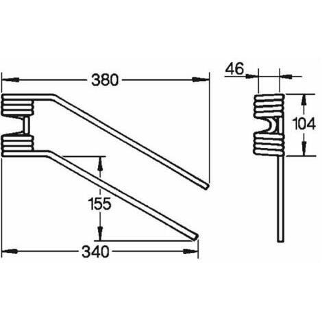 Dente girello adattabile LINCE modello destro,  filo 9mm