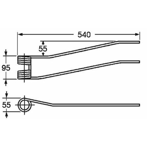 Dente per giroandanatore adattabile a SAMA, modello supermixer destro