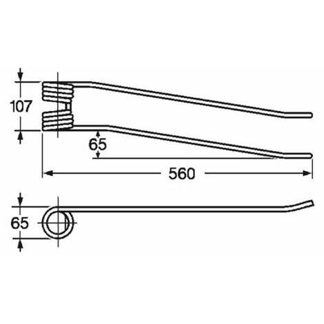 Dente giroandanatore adattabile Fiorini, modello lungo sinistro