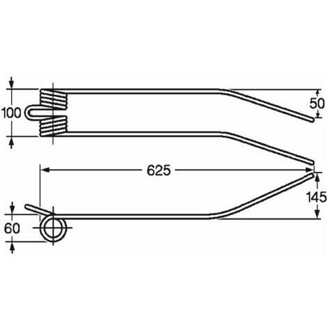 Dente per giroandanatore adattabile a GALFRE', modello lungo 625mm